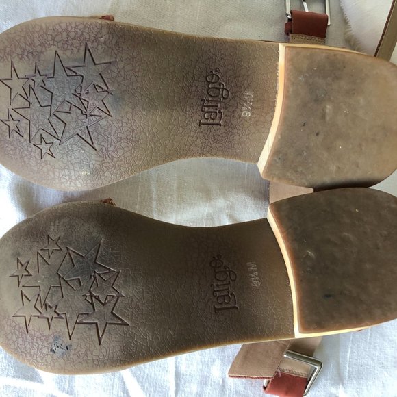 Latigo Leather Embroidered Sandals Rust 9.5 - Picture 6 of 6